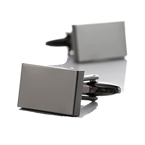 Rockyu カフスボタン メンズ おしゃれ 長方形 ブラック 長方形カフス 四角カフス ビジネス スーツ 純色 紳...