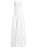 JAEDEN Beach Wedding Dresses for Bride Strapless Sweetheart Bridal Gown Chiffon Pleat Wedding GownsIvory S
