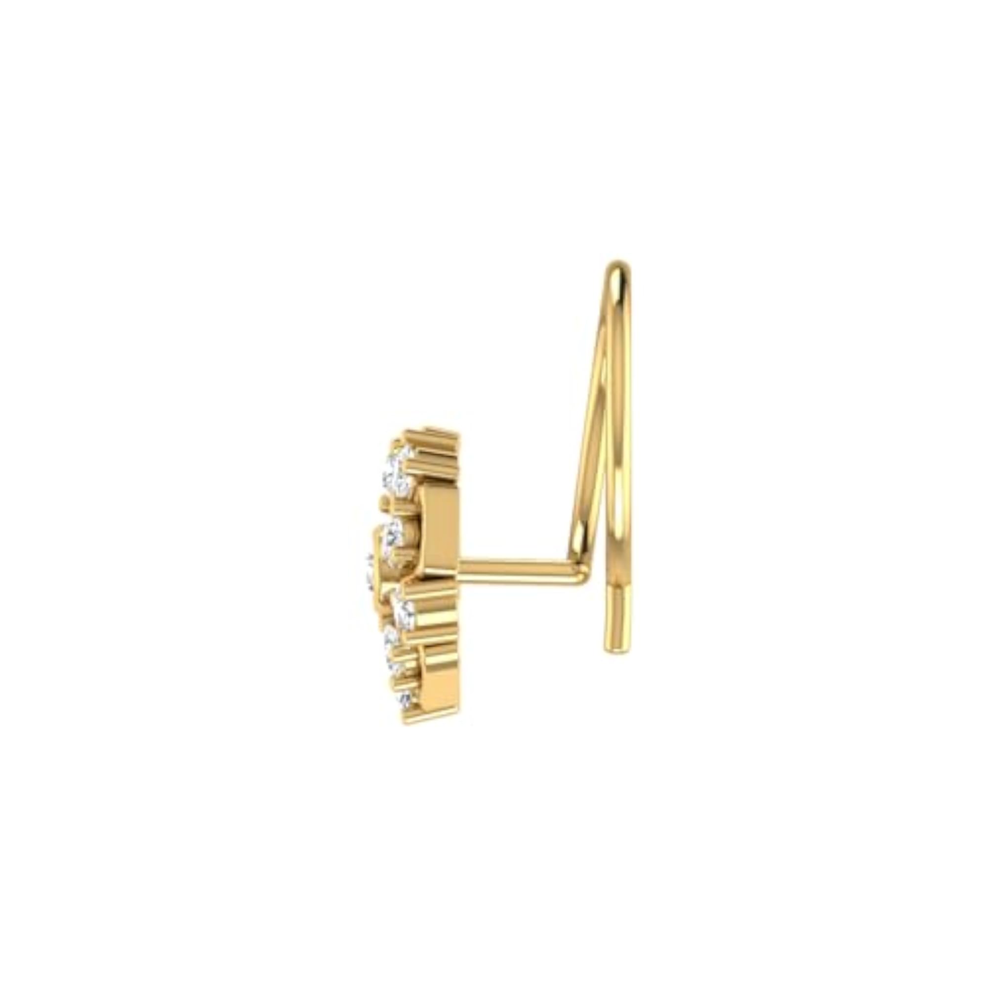 9K BIS Hallmarked Yellow Gold Stud Nosering, Classic Design
