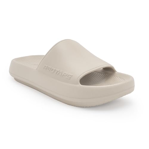 Image of Red Tape Mens Sliders in Beige | Casual Pool Sliders