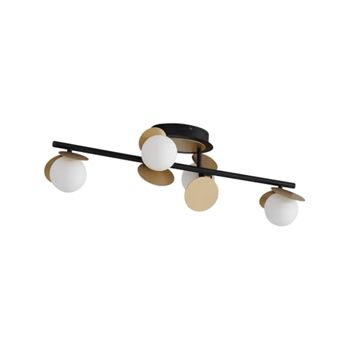 Luminaire plafond LED Lucande noir pour salle à manger chaleureuse