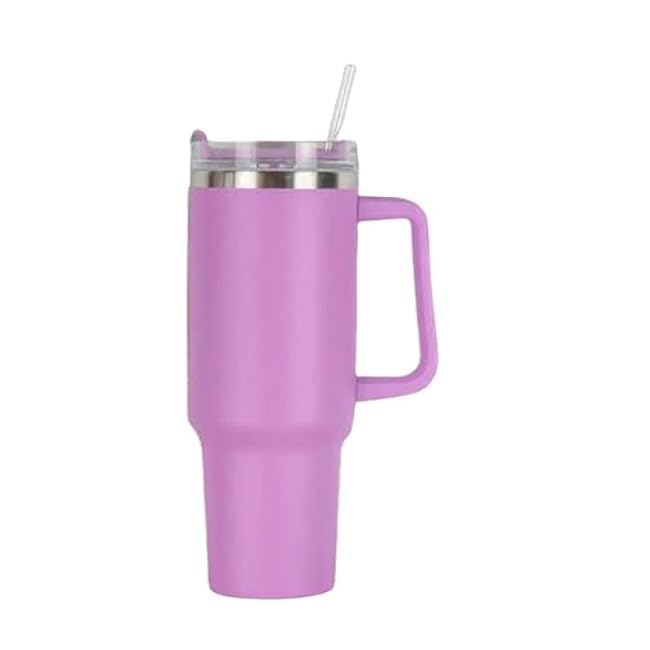 Tumbler With Handle 40 oz Stainless Steel Insulated Tumbler With Lid And Straw For Water Or Ice Coffee