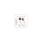MODRSA Anillo de nariz de herradura de 8 mm, 20 g, calibre 20, plata, doble gema, anillo de nariz para mujer, acero quirúrgico, joyas superiores de repuesto, cartílago pequeño, tragus, daith, piercing