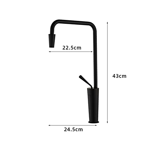 Robinet de lavabo carré mitigeur eau chaude et froide noir pour vasque - 7