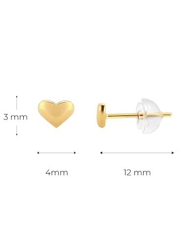 Image of Solid 925 Sterling Silver Stud Earrings for Women & Men, Hypoallergenic 18K Gold Plated & Silver Small Studs, Minimalist Elegant Earrings for Birthday, Party, Daily Gift