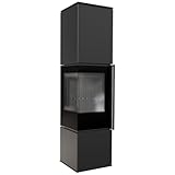 Kratki Modern Freistehender Eckkamin REN/L links 7kW schwarz BA1, BImSchV2