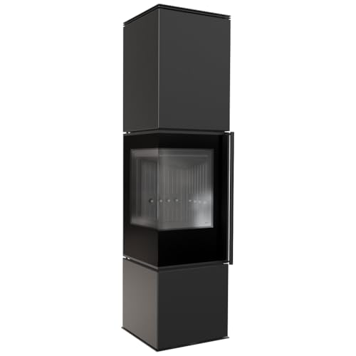 Kratki Modern Freistehender Eckkamin REN/L links 7kW schwarz BA1, BImSchV2