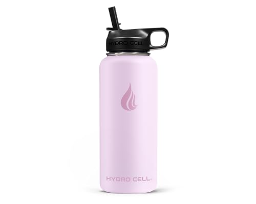 Image of HYDRO CELL Stainless Steel Insulated Water Bottle with Straw - For Cold & Hot Drinks - Metal Vacuum Flask with Screw Cap and Modern Leakproof Sport Thermos for Adults (Pink 32oz)