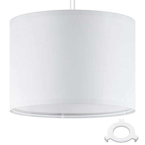 Weewooday 1 Set Fabric Lampshade for Ceiling Lights, Table Lamps and Floor Lamps, with E27 to E14 Adapter Ring, Modern Linen Lamp Shades for Living Room, Bedroom, Home Decoration(10 Inch,Beige)