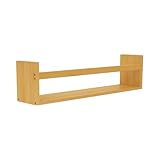 THINIA HOME - Estante Flotante de Bambú Natural, 70x12x15 cm