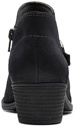 Clarks Women's Charlten Bay Ankle Boot, Black Suede, 9 | Image 5