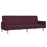 vidaXL Sofá Cama de 2 Plazas Invitado Pijamada Ocasional Salón Sala de Estar Dormitorio Habitación Abatible Respaldo Ajustable Tela Morado