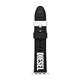 Diesel (ディーゼル) メンズ ウォッチバンド Apple Watch用 42/44/45/46/49mm Apple Watch用 - Apple Watch Series 10/9/8/7/6/5/4/3/2/1/SE用ストラップ, ブラックシリコン。, 42/44/45/46/49MM, Apple Band