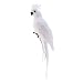 EBTOYS Artificial Birds Lifelike Feathered Birds Christmas Model Artificial Birds Lifelike Feathered Tree Craft - Parrot (White)