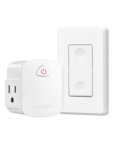 DEWENWILS Remote Control Outlet Wireless Wall Switch, 15A/1875W Wireless Light Switch, Remote Plug Outlet for Lamps, Fan, Appliance, 100 FT Range, No Wiring Needed, FCC Listed