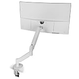 Mars Gaming MARM-PRO1, Uchwyt na Monitor z Amortyzatorem Gazowym do Ekranów do 32”, Ruch Obrotowy 360° i Regulacja Wysokości, Kompatybilny z VESA 75x75 i 100x100, Biały