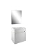 Produktbild STARBATH PLUS Badmöbel Set Waschbecken Spiegel Unterschrank Hängeschrank (40 x 22 cm, Weiß)