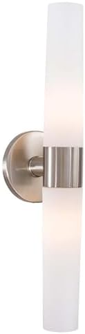 GEORGE KOVACS P5042-084 Saber Vanity Bath Light, 2-Light, 120 Total Watts, 4.75-in H x 20-in W, Brushed Nickel