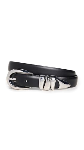 Madewell Women's Triple Metal Keeper Belt, True Black, Medium