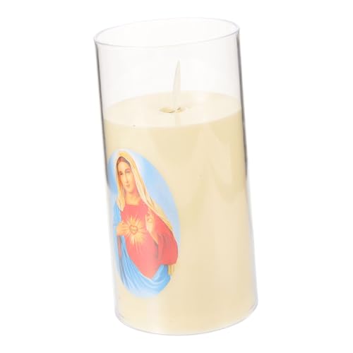Vela LED sin llama para oración religiosa de plástico seguro y luz brillante color aleatorio