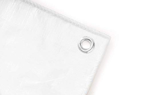 SIGMA (LABLE) 9FT X 6FT 170 GSM Waterproof Tarpaulin Heavy Duty Hdpe Tirpal Tadpatri Sheet UV Treated for Balcony, Rain, Home Roof Shed Polyethylene Multipurpose Cover White