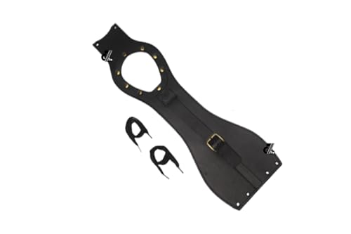 Image of Genuine Leather Motorcycle Tank Strap Compatible with Royal Enfield Hunter 350 (Only Tank Strap, Black)