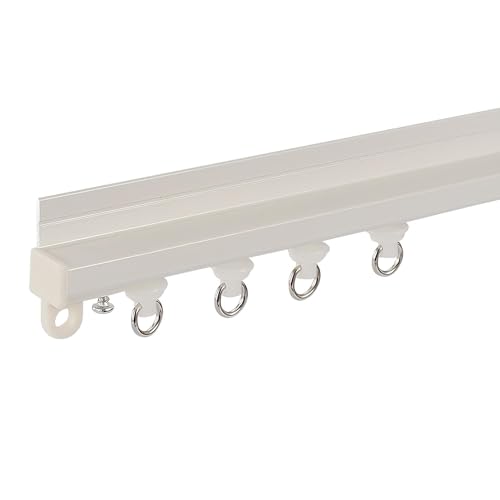 Barras de cortina autoadhesivas para techo y pared, riel de aluminio blanco de 600 cm 2
