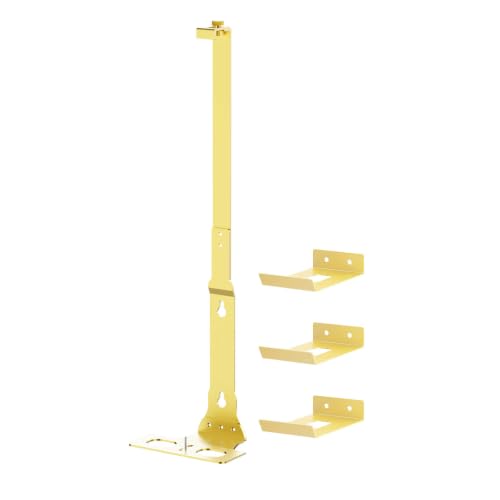 Wall Mount for PS5, Heavy-Duty Steel Mount Kit for Protection & Cooling with 3 Controller Holder and Headset Holder,Compatible with All PS5 Models Including Slim, Pro, Original (Sparkling Gold)