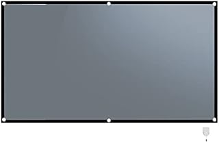 Greatangle-UK Metal Anti Light Curtain High Definition Projection Screen Foldable Portable Movie Screen Portable Projector Giant Screen gray 110 inches