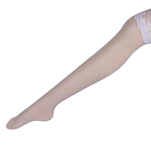 Sexy Underwear Women Sexshop Acessórios Pareja Medias Transparentes hasta El Muslo con Encaje para Mujer Pantimedias Ultrabrillantes De Silicona Lingerie Sexy Mujer Fantasia Ropa De White One Size