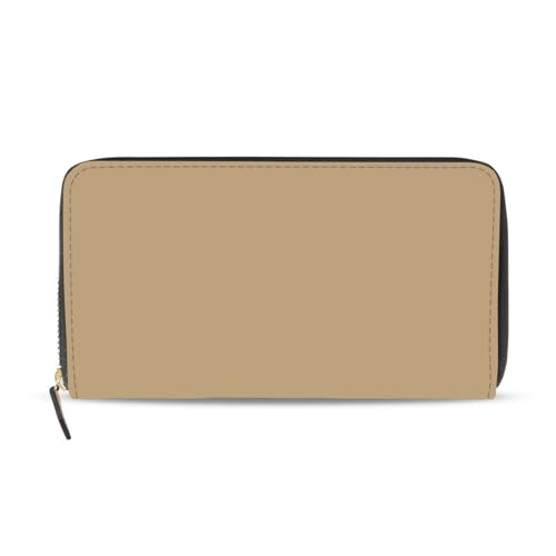Women's Large Capacity Wallets Holder Wallet Credit Card Clutch Coin Pocket Pu Leather Zipper Closure Deal Gift for Women Tan