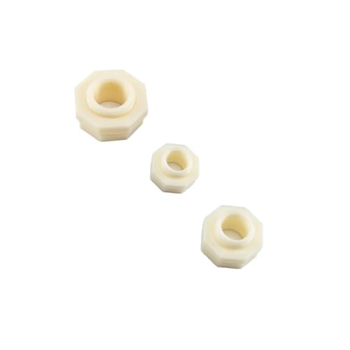 Accessoires Pour Tonneaux De Pluie 1/2'' 3/4'' 1'' Bulkhead Fitting Double Threaded Water Tank Connector For Rain Barrels, Tubs, Pools, Aquariums,Drain Pipe Montage Du Collecteur De Pluie(B-Cream Whit