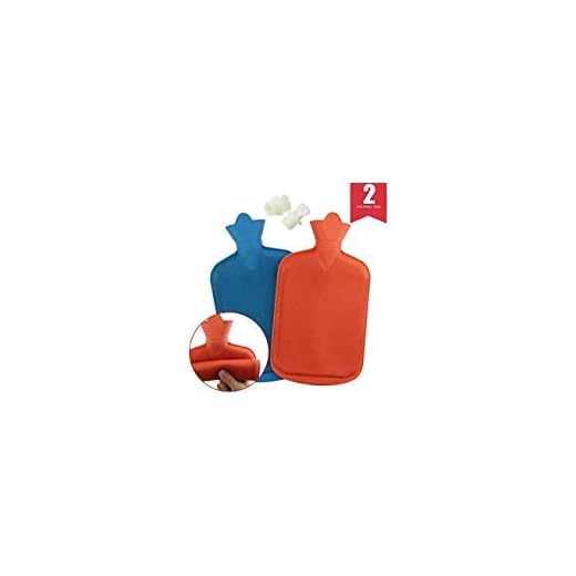 WTSHOP 2 pack Premium Simple Rubber 2L Hot Water Bag(an orange one and a blue one),Great for Pain Relief,Hot and Cold Therapy,Natural Rubber BPA FREE-Durable Hot Water Bottle