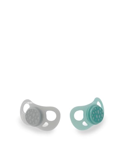 Twistshake 2x Chupete de ortodoncia, chupete para bebés, sin BPA, BPF, BPS, 6+ meses, nuevo turquesa y gris claro