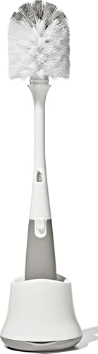 Image of OXO Tot Bottle Brush with Nipple Cleaner and Stand, Gray