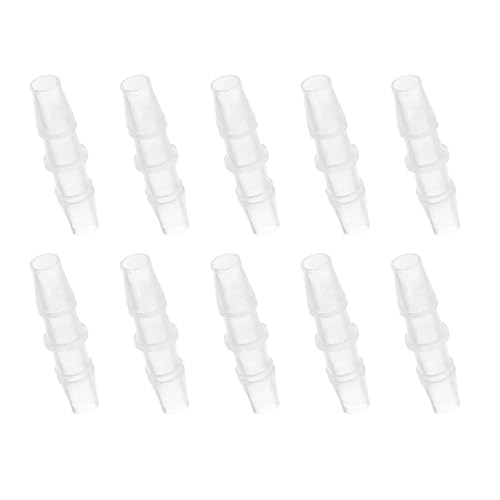 PATIKIL 10pcs Conector de Manguera para Acuario, Accesorio Recto de Púas de Plástico Conexión de Manguera Empalmador Adaptador Igual de Empalme para Aire Agua Tuberías Jardín Riego, 8mm
