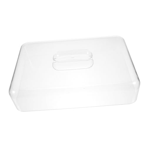 Bandeja con tapa de acrílico rectangular transparente e higiénica para catering 2