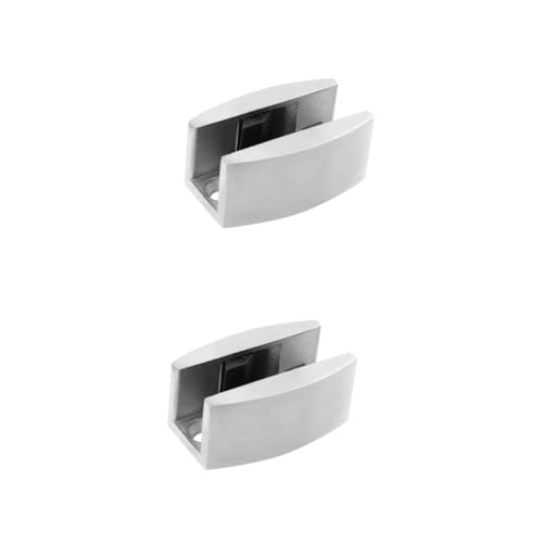 Gadpiparty 2 Pcs Bathroom Glass Door Locator Stainless Steel Locator Wall Mount Door Stopper White Easy Install