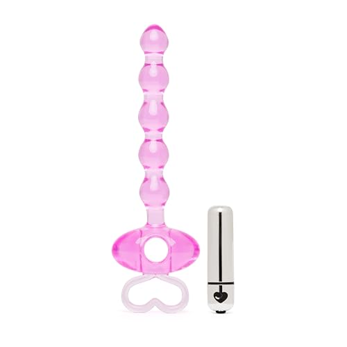 Lovehoney Vibrating Anal Beads Adult Sex Toy | 5.5 Inch Vibrating Butt Plug | Dildo Anal Toys Prostate Massager for Beginners | Waterproof Removeable Bullet Vibrator for Men Women and Couples | Pink