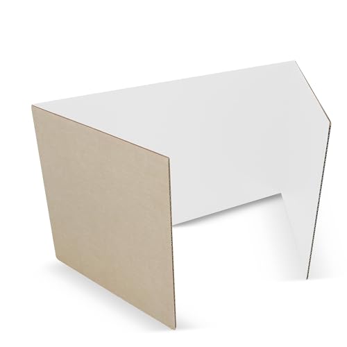 Flipside Corrugated Study Carrel, 18-inch x 48-inch, White, 24/Carton (61848-24)