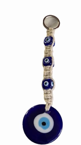 DT DECTONE Metal Blue Turkish Evil Eye Nazar Battu Hanging For Car, Home & Office Protection From Negative Energy Good Luch Charm And Prosperity