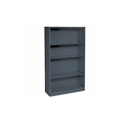 Image of HON Metal Bookcase - Bookcase with Two Shelves, 34-1 /2w x 12-5 /8d x 59h, Charcoal (HS30ABC)