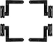 Exterior Stainless Steel Shutter Hinge Set in Black Finish for Homes with Masonry/Stone Exterior - 4 1/4" Offset (1 Window Set for 2 Shutters)