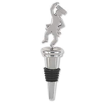 Aviv JudaicaL'Chaim Chassidic Dancer Bottle Stopper Dancing Hasid Wine Stopper Nickel Plated Rubber Bottle Cork