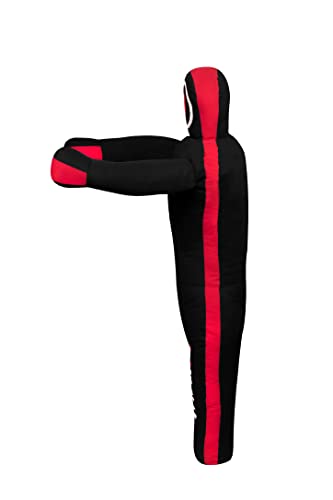 Lisaro Judo Dummy Schnuller Gr. 130/145/160/170cm | Box-Dummies | Canvac | schwarz-rot | UNGEFÜLLT | hängend | Grappling Dummy (145cm)