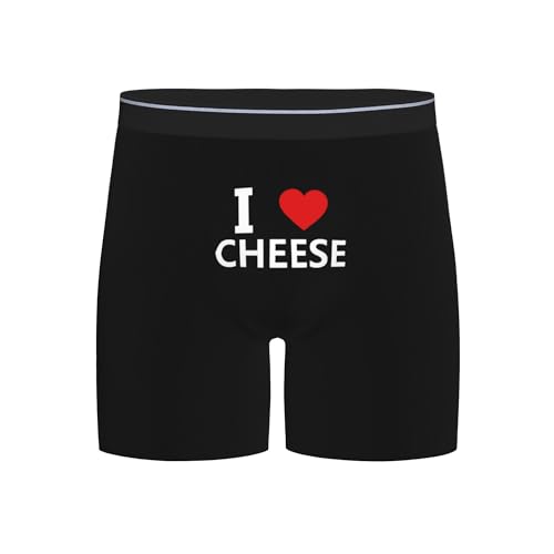 I Love Cheese Adult Extended Boxer Briefs Men's Square Underpants Stretch Long Trunks