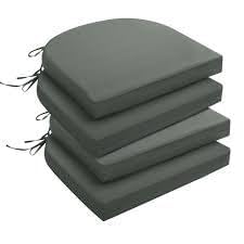 Image of D-8 Solid Seat Cushion for Chair, Waterproof, Indoor and Outdoor, Comfortable Foam Cushions (Round Corner, Grey) (Set-4) (Cushion Thinkness 5 cm)