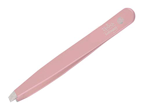 Pink Coated TopInox Slanted Tweezers. Made by Niegeloh in Solingen, Germany