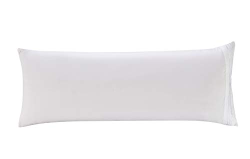 Elegant Comfort Luxury Ultra-Soft 1-Piece Body Pillowcase - 1500 Premium Hotel Quality Microfiber Double Brushed - Wrinkle Resistant, Body Pillowcase Size, White