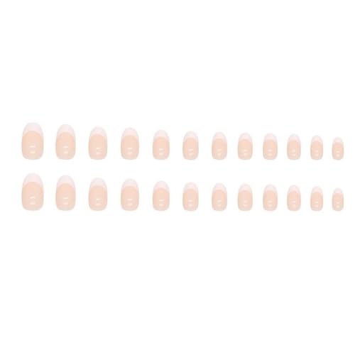 Image of ZOONA 24PCS Everlasting French Nails Artificial Nails Art Set| Lightweight & Long Lasting| Easy To Use| Quick Fix For Festivals & Special Occasions (fh-01)